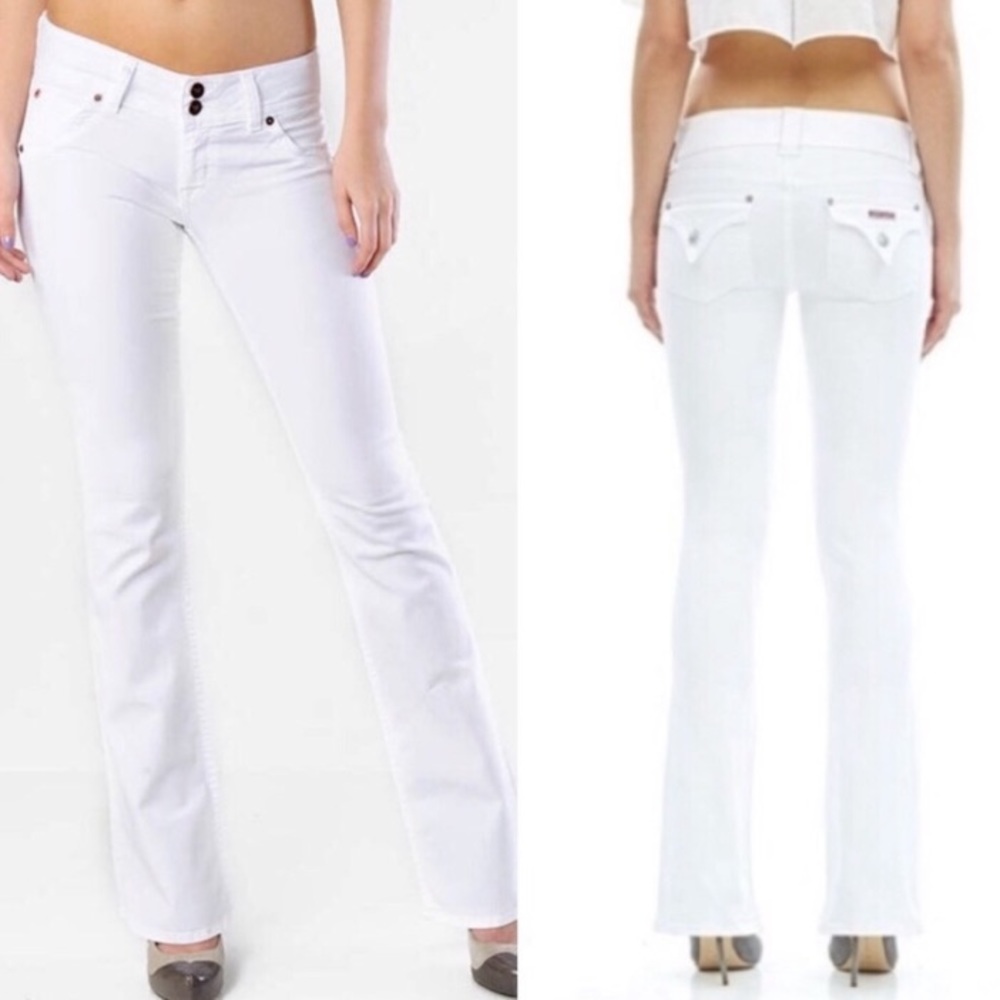 Hudson Triangle Pocket White bootcut Jeans Sz 25